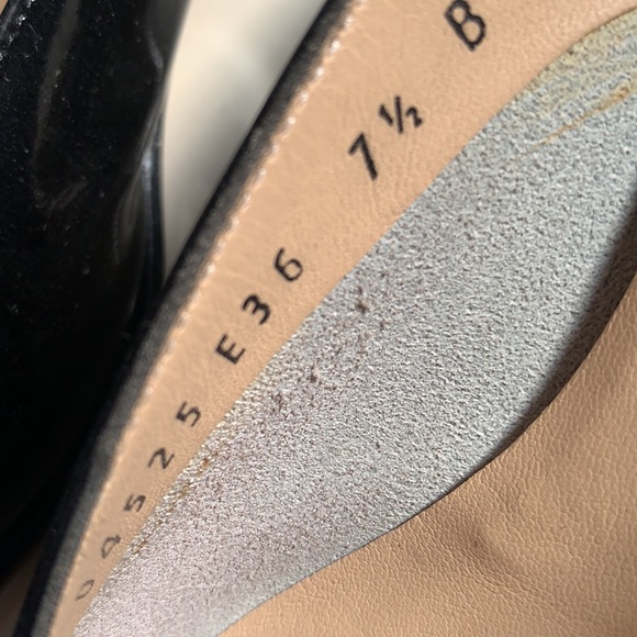 SALVATORE FERRAGAMO VERA VARA HEELS MULE PEEP TOE SLIP ON BLACK RIBBON BOW 7.5 B - Picture 8 of 16